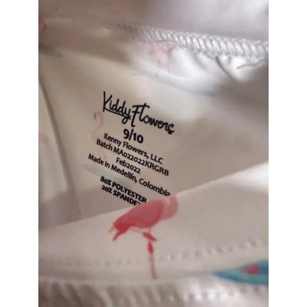 Kenny Flowers Flamingo Rash Gaurd Kids Sz. 9/10